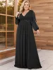 pretty AMOUR|Stylish Plus Size Chiffon Formal Evening Dresses with Long Lantern Sleeves sold by Ever Pretty