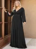 pretty AMOUR|Stylish Plus Size Chiffon Formal Evening Dresses with Long Lantern Sleeves sold by Ever Pretty