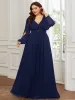 pretty AMOUR|Stylish Plus Size Chiffon Formal Evening Dresses with Long Lantern Sleeves sold by Ever Pretty