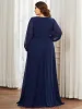 pretty AMOUR|Stylish Plus Size Chiffon Formal Evening Dresses with Long Lantern Sleeves sold by Ever Pretty