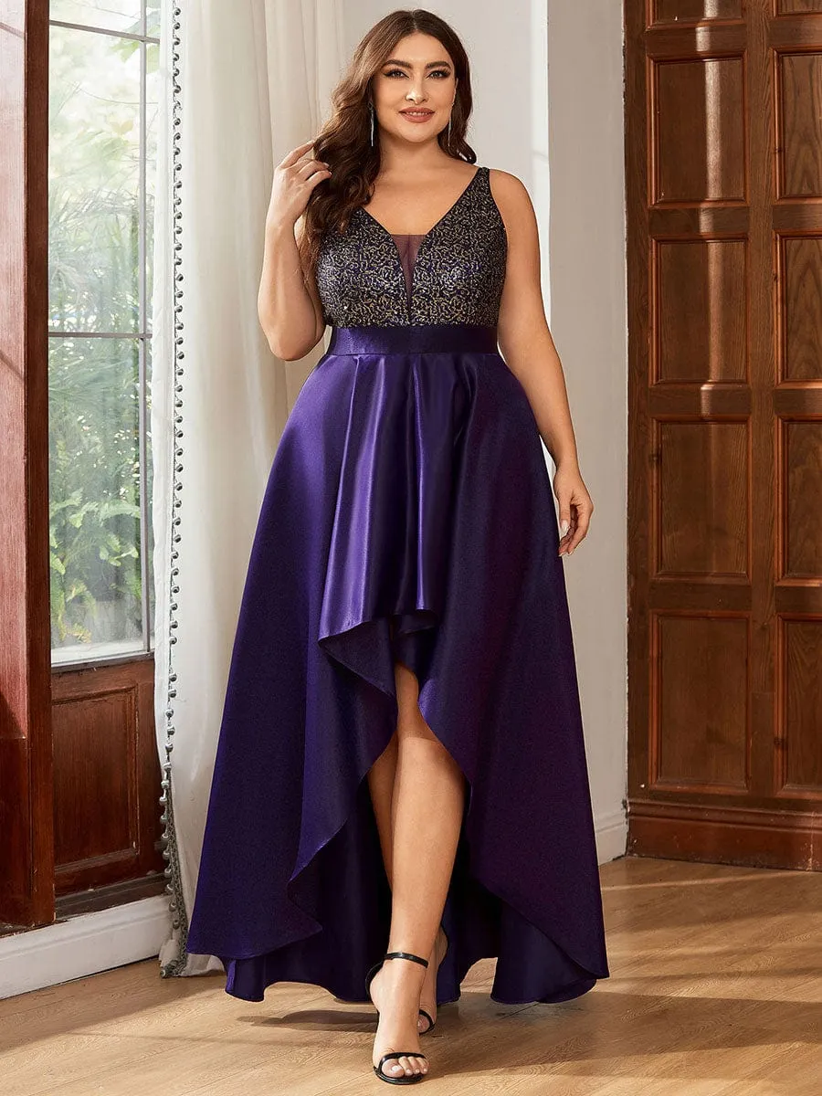 pretty ALYNA|High Low Sleeveless Plus Size Dresses With Sequin for Evening sold by Ever Pretty product image thumbnail 3