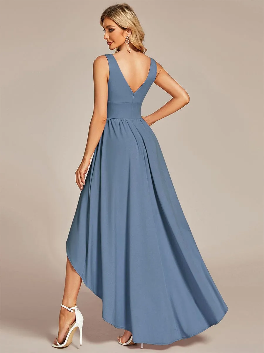 Deep V-Neck High-Low Sleeveless A-Line Wedding Guest Dress sold by Ever Pretty product image thumbnail 4