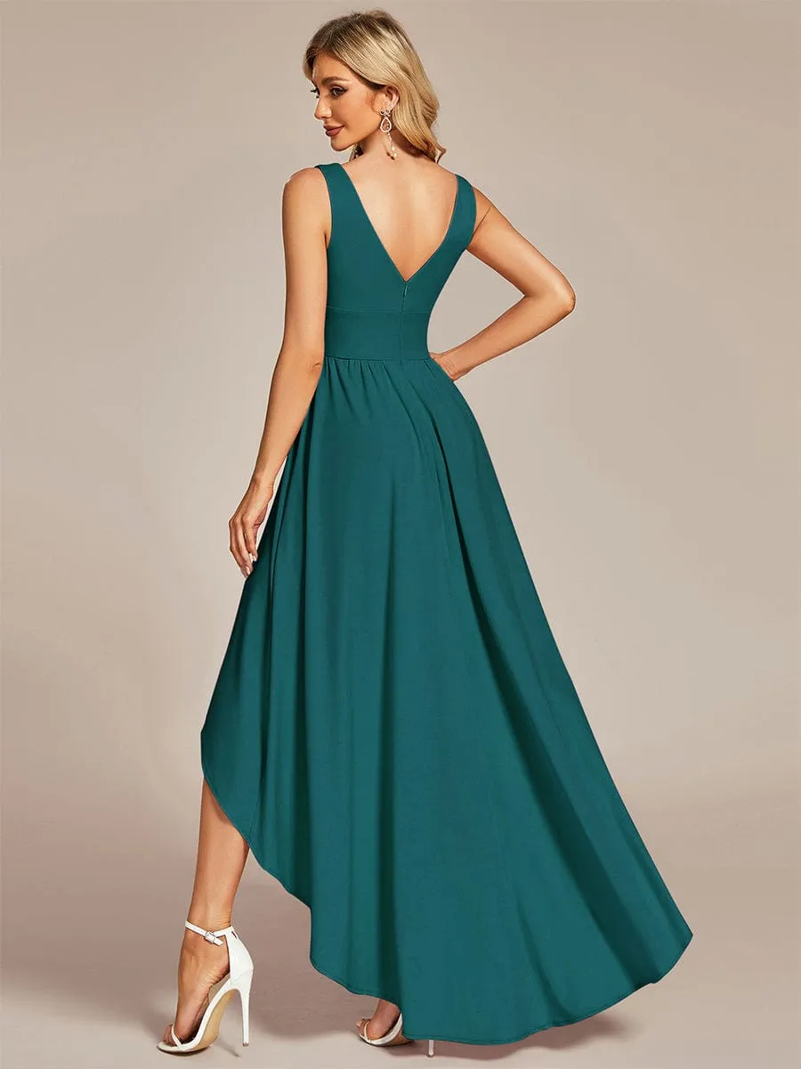 Deep V-Neck High-Low Sleeveless A-Line Wedding Guest Dress sold by Ever Pretty product image thumbnail 2