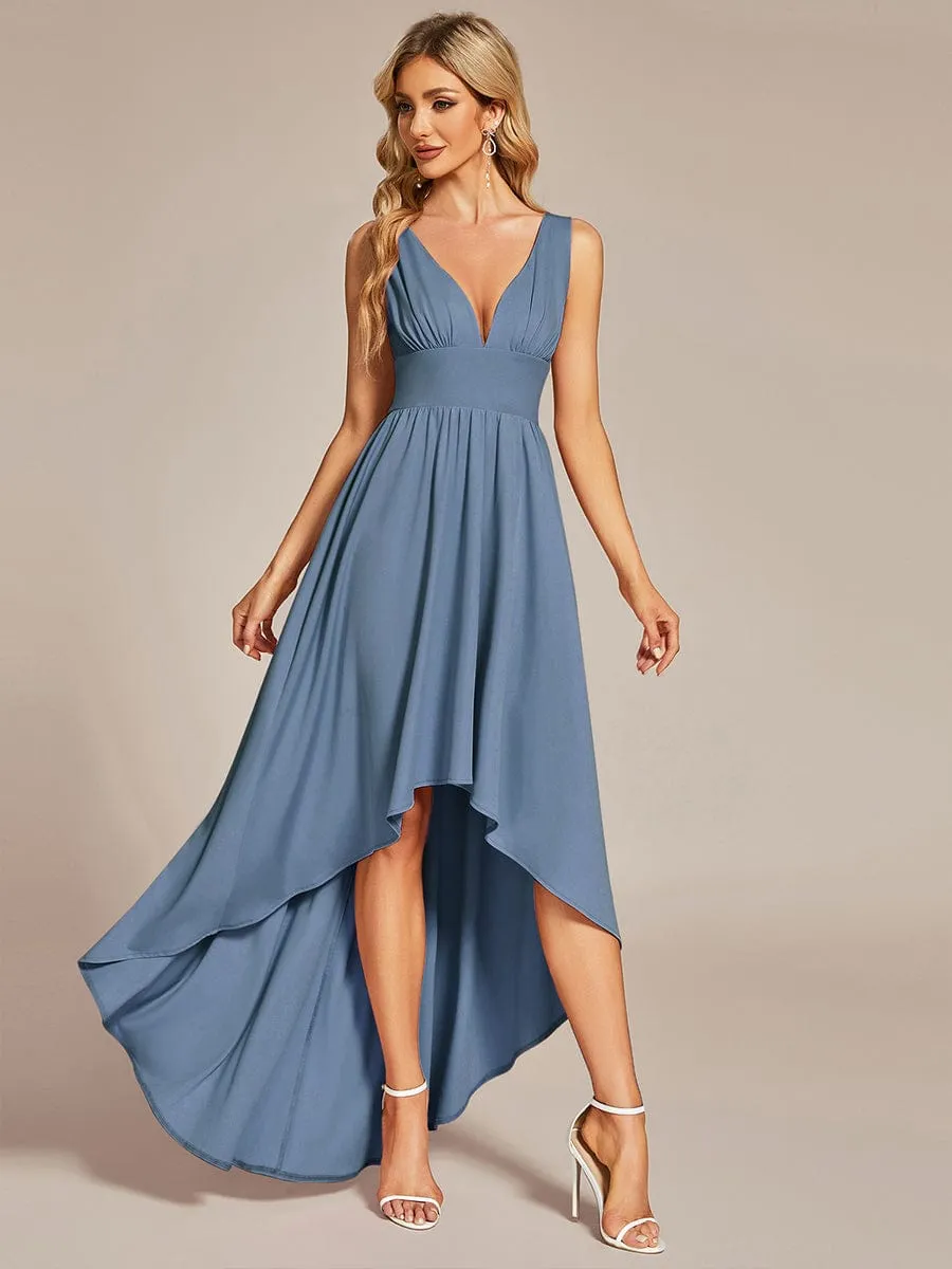 Deep V-Neck High-Low Sleeveless A-Line Wedding Guest Dress sold by Ever Pretty product image thumbnail 3