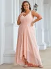 Plus Size Chiffon Formal V-Neck High-Low Cocktail Dress sold by Ever Pretty