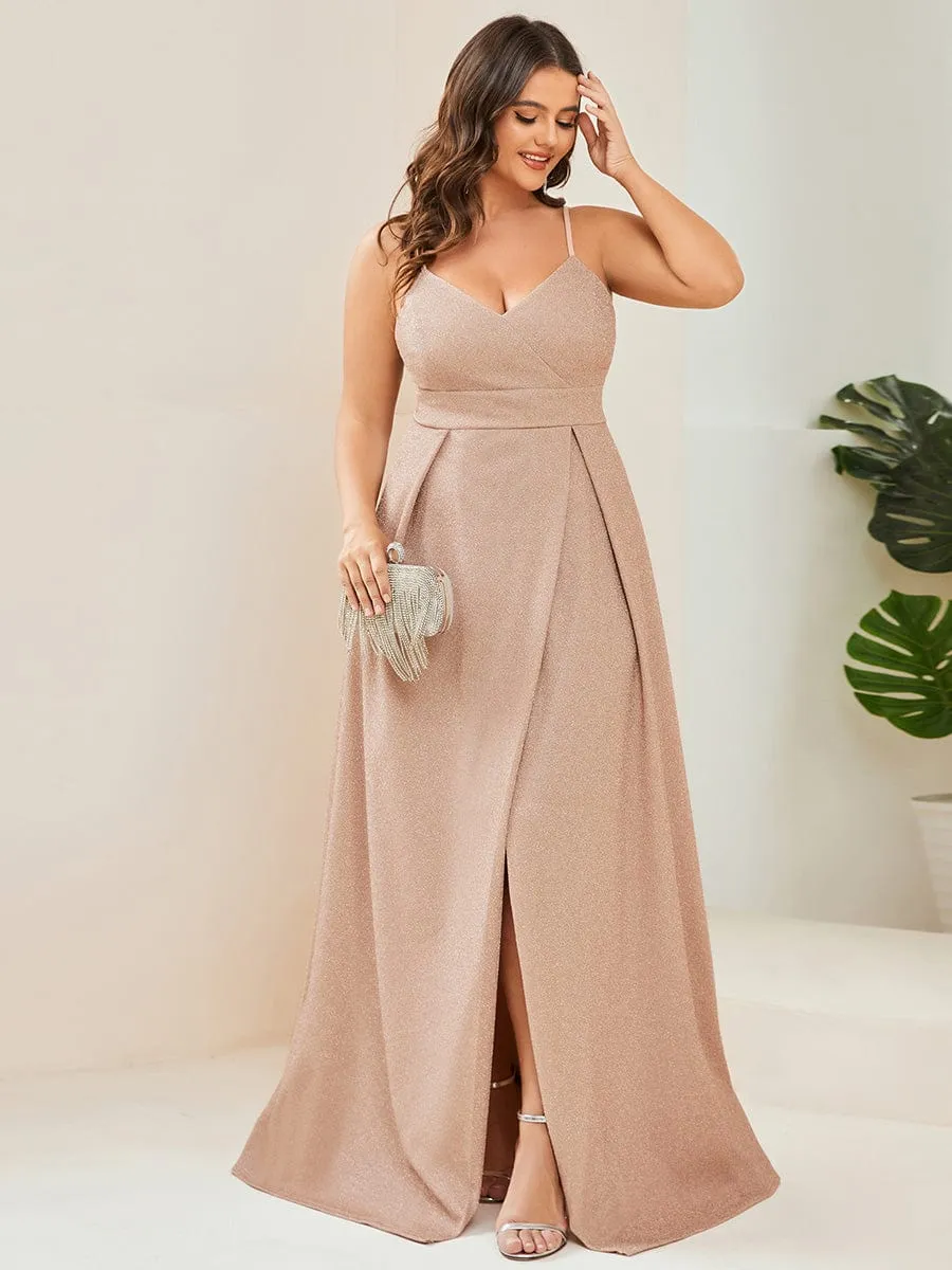 Plus Size Spaghetti Strap Shiny Formal Evening Dress for Wedding sold by Ever Pretty product image thumbnail 3