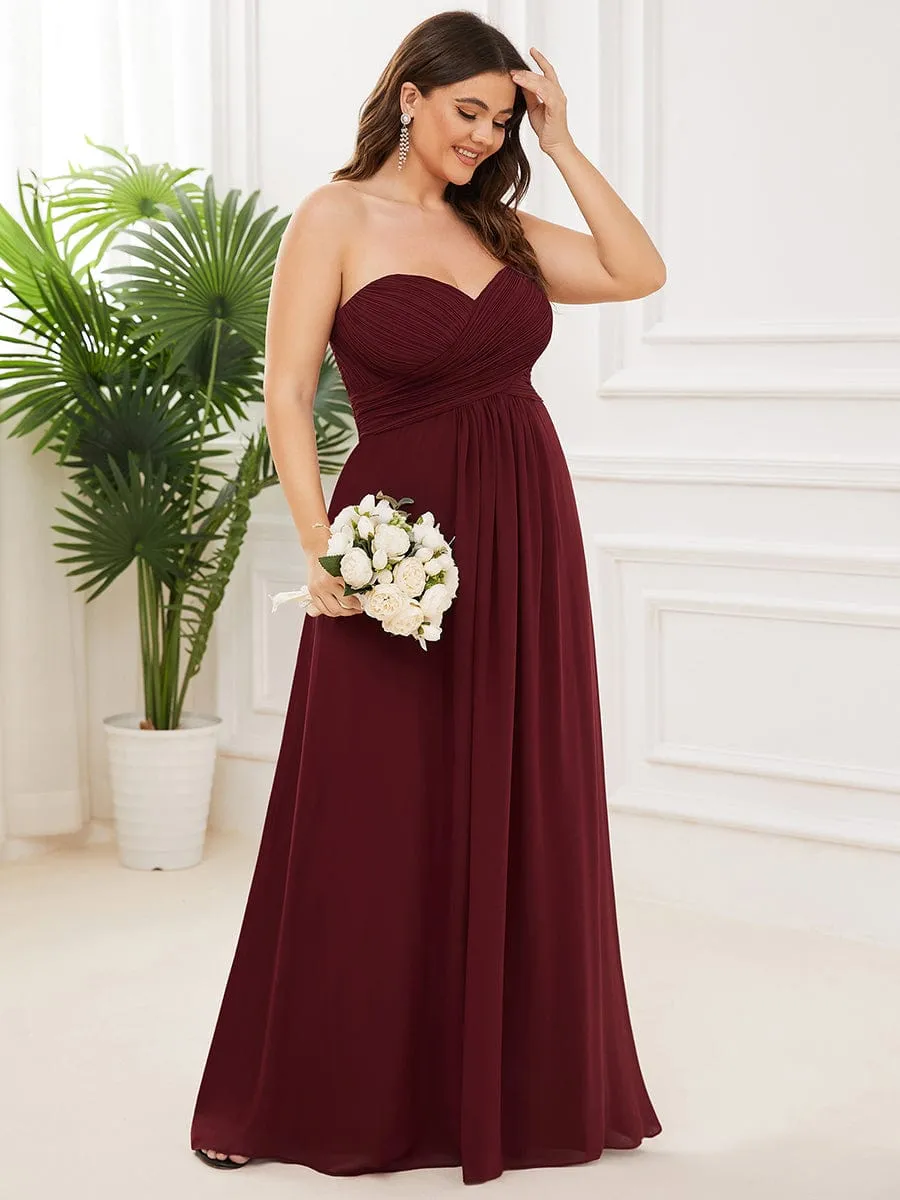Plus Size One Shoulder Long Chiffon Bridesmaid Dress sold by Ever Pretty