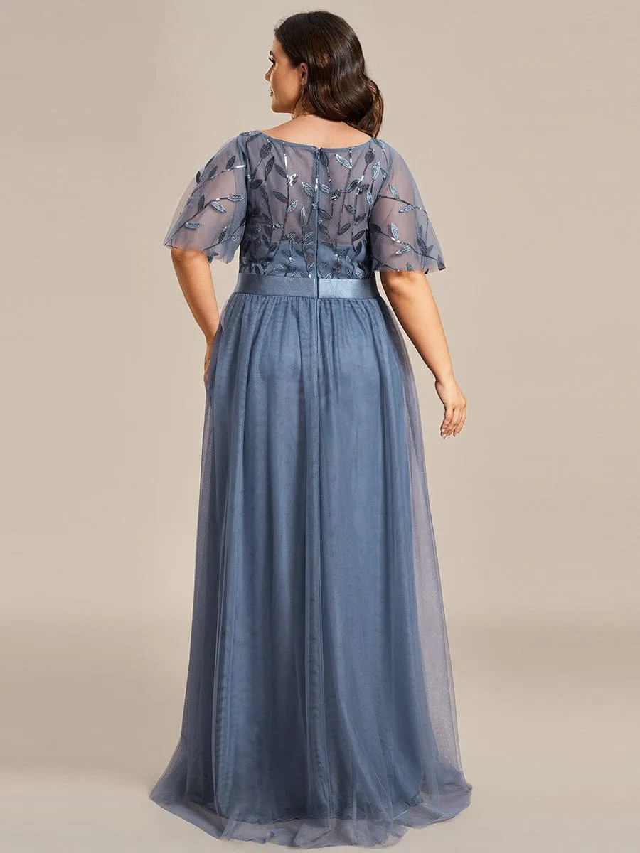 pretty SAPHIR|Plus Size Women's Embroidery Evening Dresses with Short Sleeve sold by Ever Pretty product image thumbnail 2