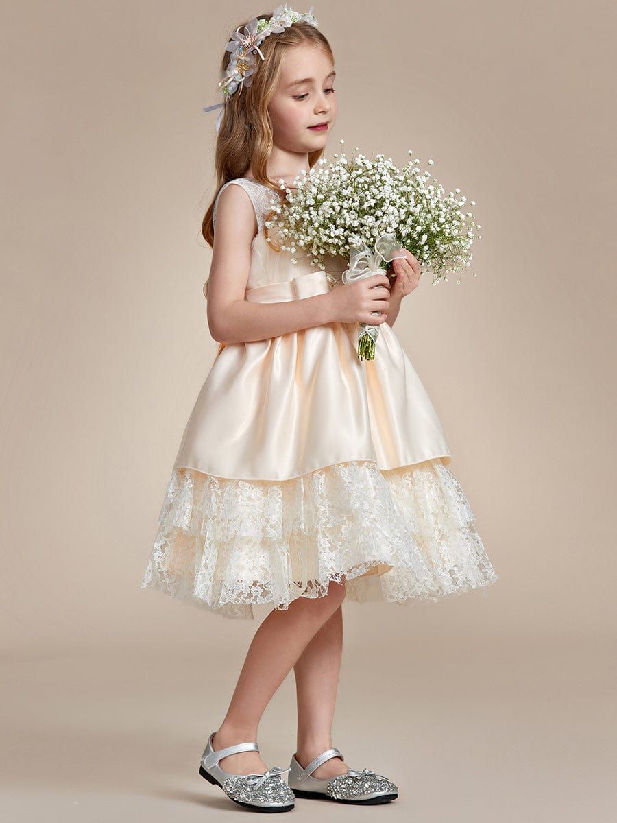 Multi-Layered Princess Flower Girl Dress with Large Bow Detail sold by Ever Pretty product image thumbnail 4