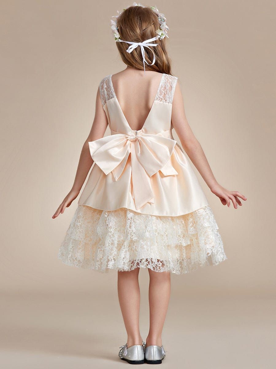 Multi-Layered Princess Flower Girl Dress with Large Bow Detail sold by Ever Pretty product image thumbnail 2