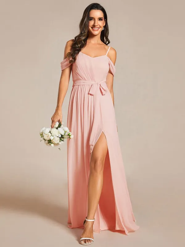 Sweetheart Neckline Cold Shoulder Chiffon Bridesmaid Dress sold by Ever Pretty