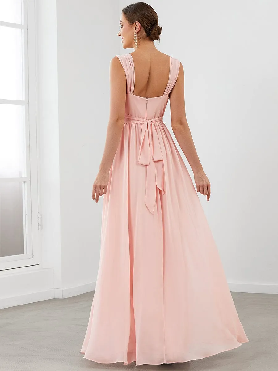 Sleeveless Chiffon Tie Waist A-Line Evening Dress sold by Ever Pretty product image thumbnail 2