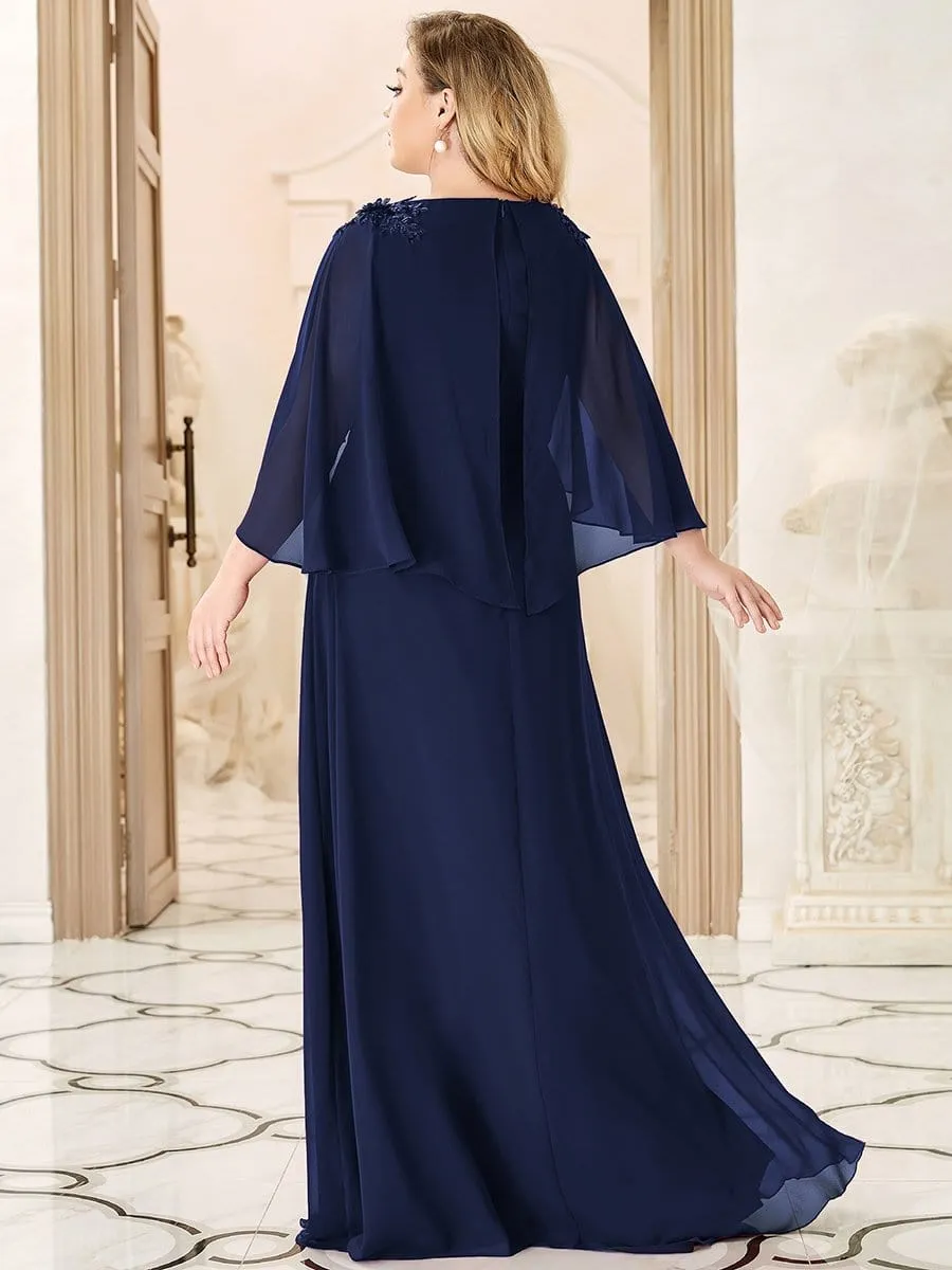 Custom Size Elegant V Neck Chiffon Evening Dresses with Flowy Sleeves sold by Ever Pretty product image thumbnail 2