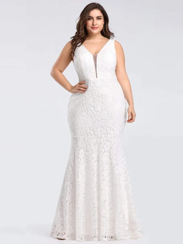 Plus Size Lace Mermaid Formal Evening Dress sold by Ever Pretty