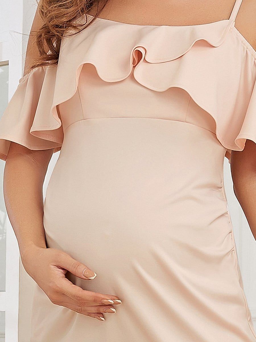 Cold Shoulder Ruffle Sleeve Bodycon Maternity Dress sold by Ever Pretty product image thumbnail 3