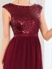 Chiffon Ribbon Waist Sleeveless Sequin High Low Evening Dress sold by Ever Pretty