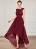 Chiffon Ribbon Waist Sleeveless Sequin High Low Evening Dress sold by Ever Pretty