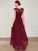 Chiffon Ribbon Waist Sleeveless Sequin High Low Evening Dress sold by Ever Pretty
