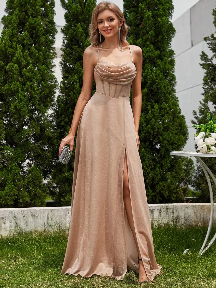 ever LEIGHTON|Sparkling Sleeveless Cowl Neck Evening Dress with High Slit sold by Ever Pretty product image thumbnail 5