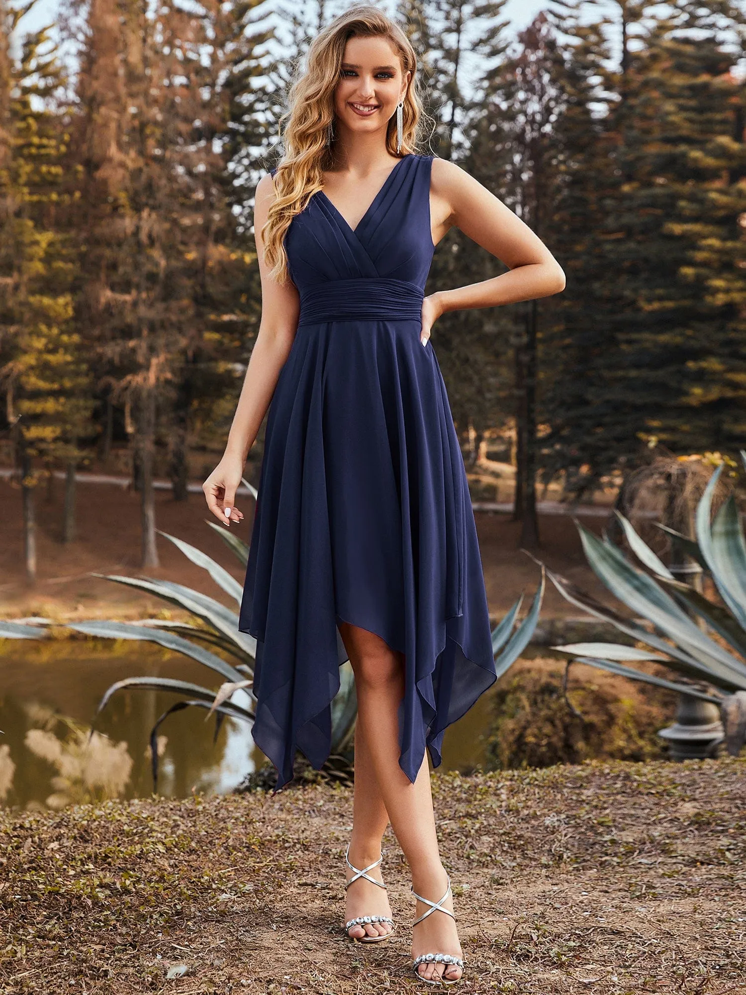 chiffon-empire-waist-sleeveless-pleated-bridesmaid-dress-es09018 sold by Ever Pretty product image thumbnail 5