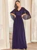 Deep V Neck Lace Bodice Long Flowy Evening Dress sold by Ever Pretty