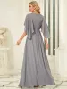 Deep V Neck Lace Bodice Long Flowy Evening Dress sold by Ever Pretty