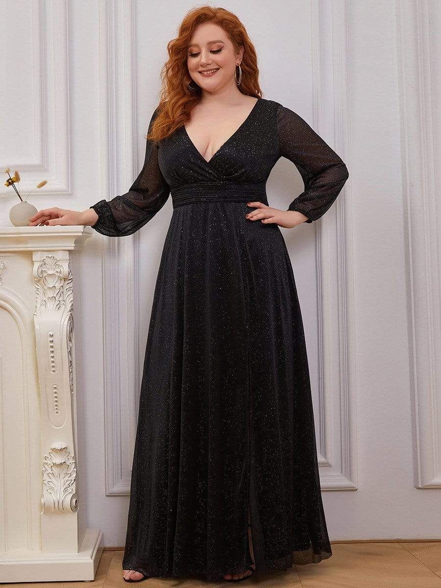 Plus Size Long Sleeve Sequin Formal Evening Wear sold by Ever Pretty product image thumbnail 3