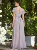 Short Ruffle Sleeve V-Neck Pleated Chiffon A-Line Evening Dress sold by Ever Pretty