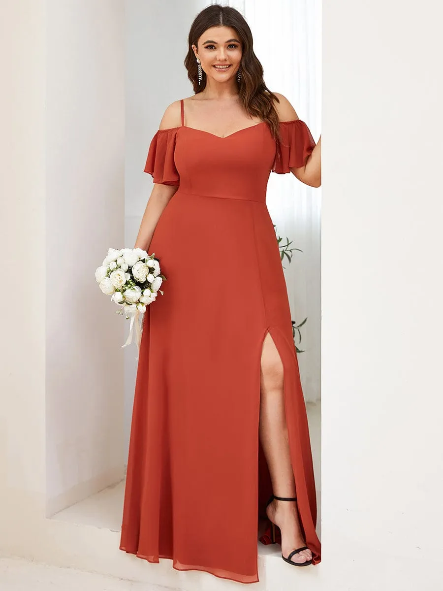 ever REYA|Custom Size Cold Shoulder Formal Bridesmaid Dress with Side Slit sold by Ever Pretty
