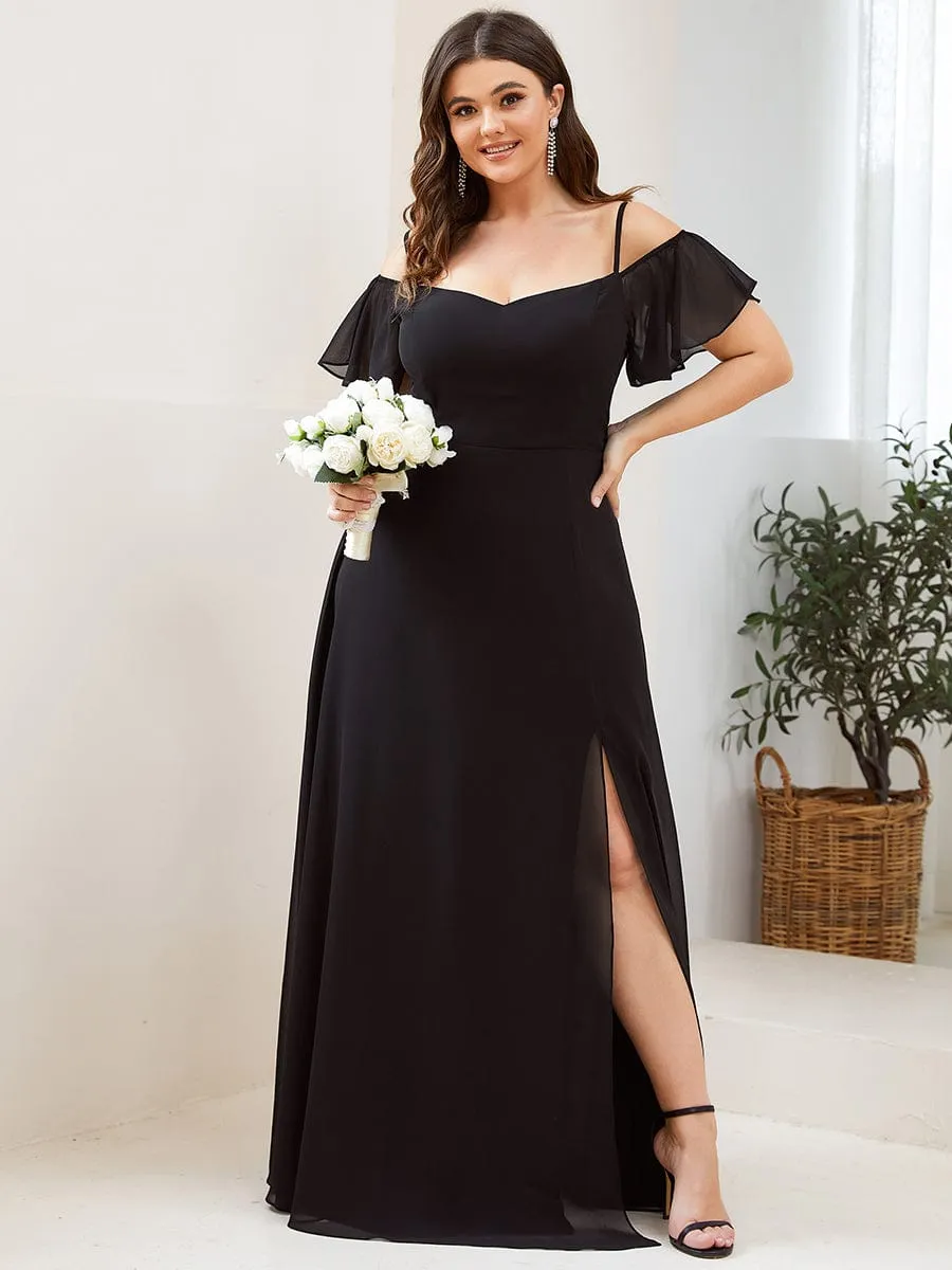 ever REYA|Custom Size Cold Shoulder Formal Bridesmaid Dress with Side Slit sold by Ever Pretty product image thumbnail 4