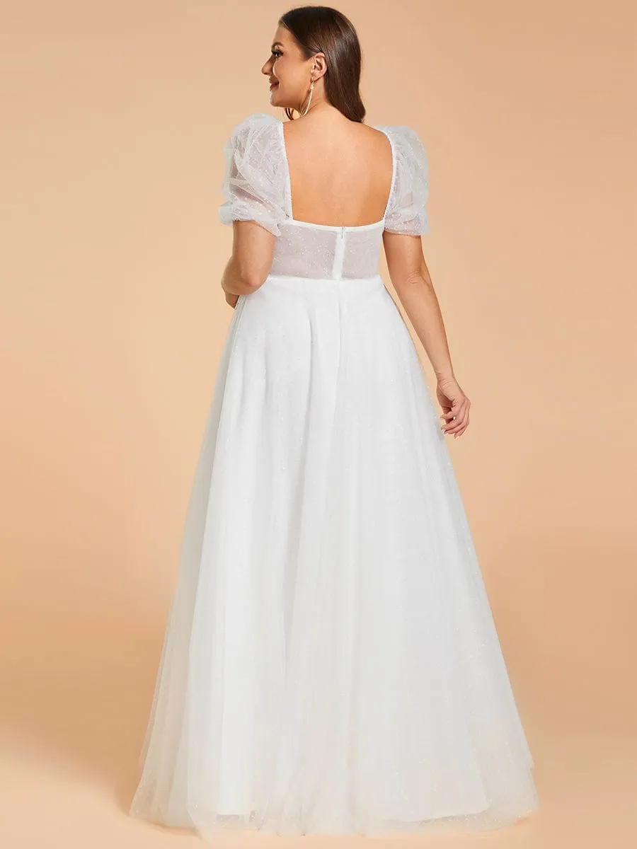 SUMIRA'S BRIDE|Plus Size A-Line Tulle Sweetheart Neckline Wedding Dress with Lantern Sleeves sold by Ever Pretty product image thumbnail 2