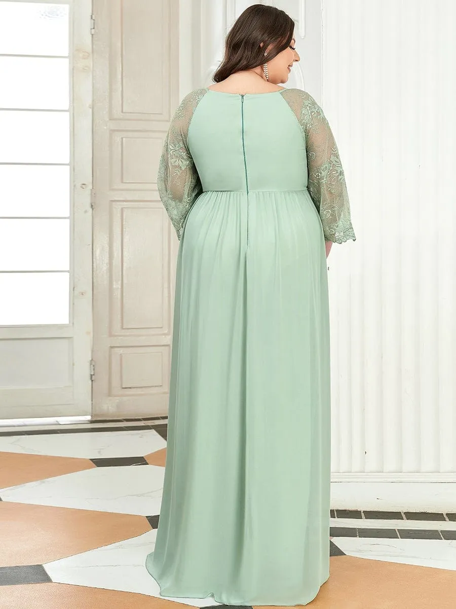 Plus Size V Neck Maternity Formal Dress with Sleeves sold by Ever Pretty product image thumbnail 2