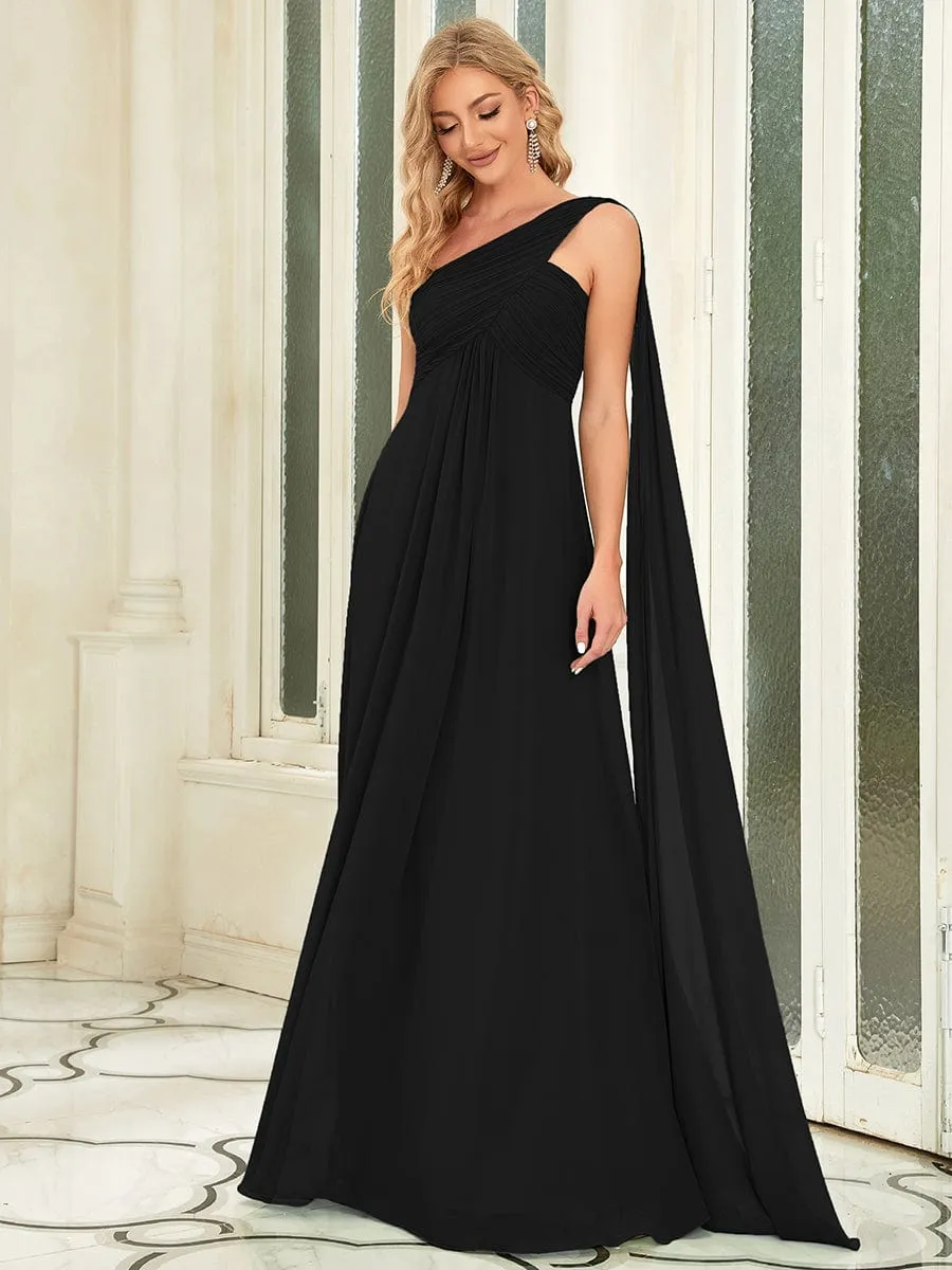 Pleated One Shoulder Long Chiffon Formal Evening Dress sold by Ever Pretty product image thumbnail 5