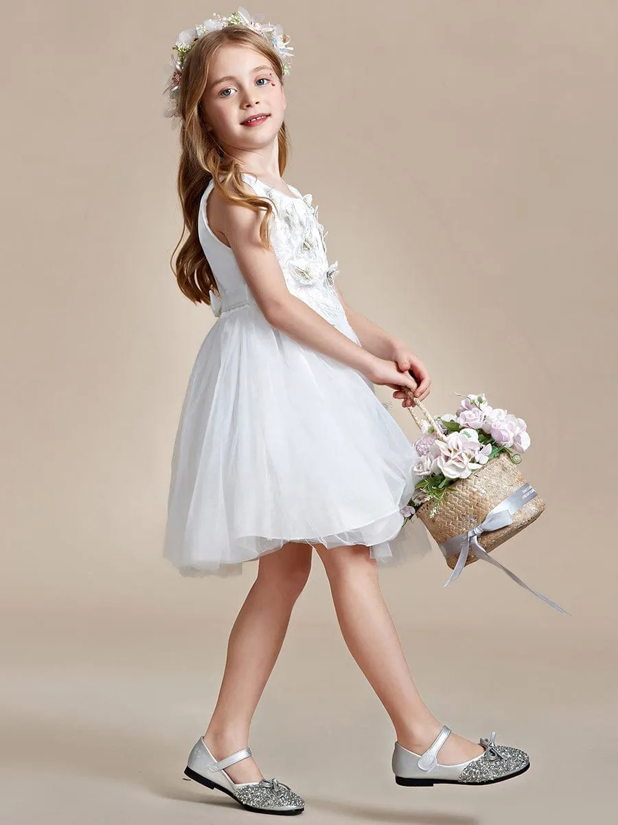 THALIA|Butterfly Embroidered Sleeveless Tulle Flower Girl Dress sold by Ever Pretty product image thumbnail 2
