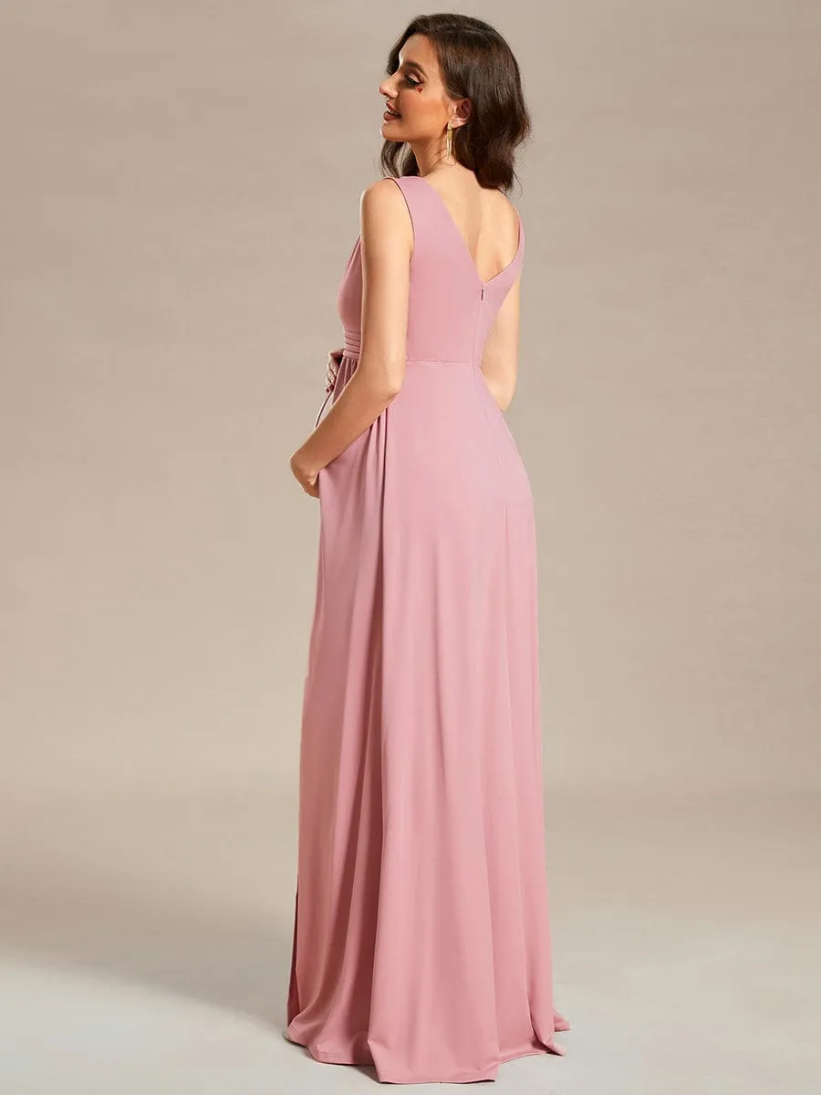 High Slit Sleeveless A-Line Stretchy Maxi Maternity Dress sold by Ever Pretty product image thumbnail 2