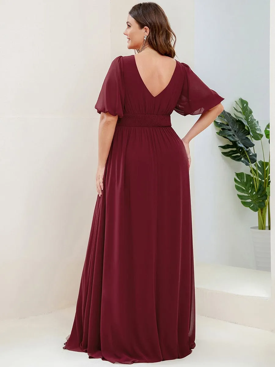pretty MADISON|Plus Size V-Neck Front Slit Chiffon Evening Dress sold by Ever Pretty product image thumbnail 2