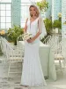 Dainty Deep V Neck Sleeveless Fishtail Lace Wedding Dress sold by Ever Pretty