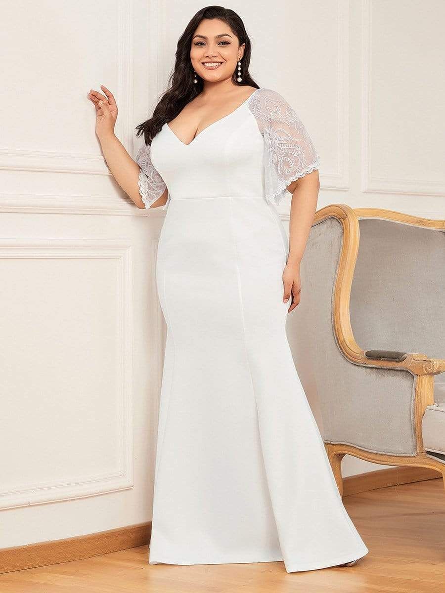 Plus Size V Neck Elegant Long Formal Dresses sold by Ever Pretty product image thumbnail 10
