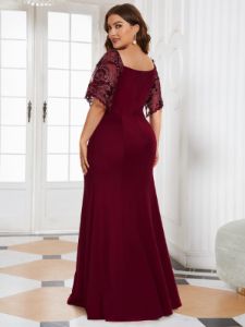 Plus Size V Neck Elegant Long Formal Dresses sold by Ever Pretty