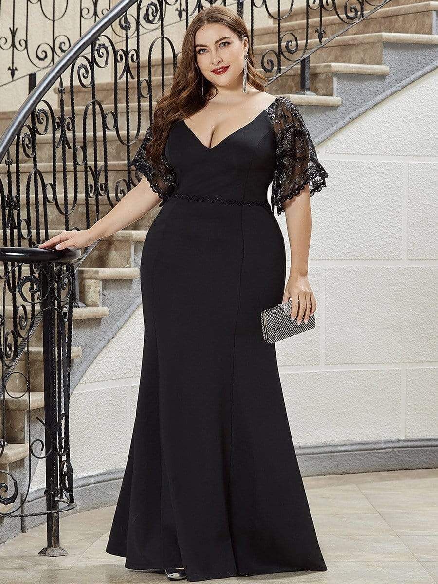 Plus Size V Neck Elegant Long Formal Dresses sold by Ever Pretty product image thumbnail 15