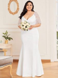 Plus Size V Neck Elegant Long Formal Dresses sold by Ever Pretty