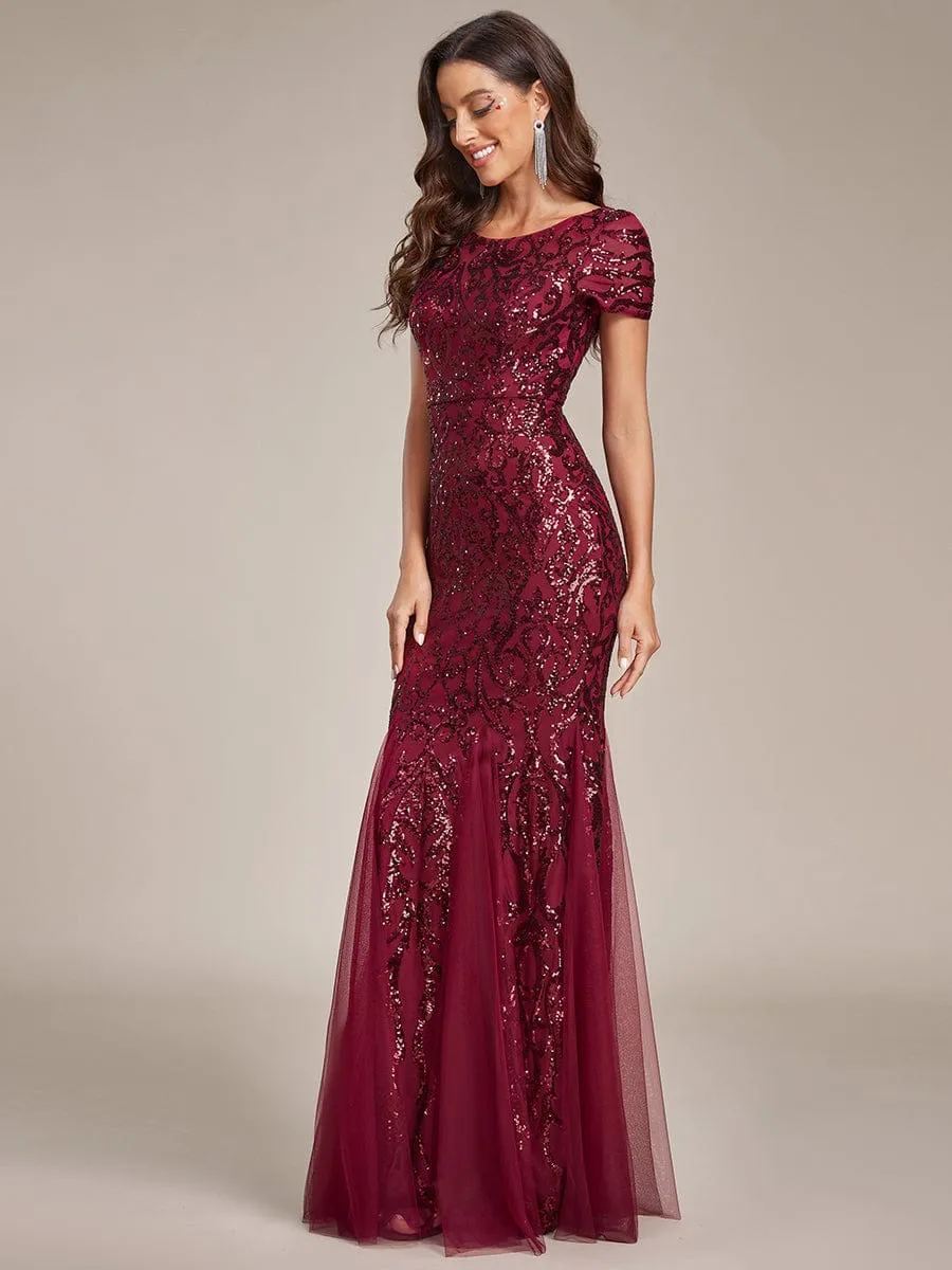 Luxurious Sequin Bodycon Round Neckline Mermaid Evening Dress sold by Ever Pretty product image thumbnail 4