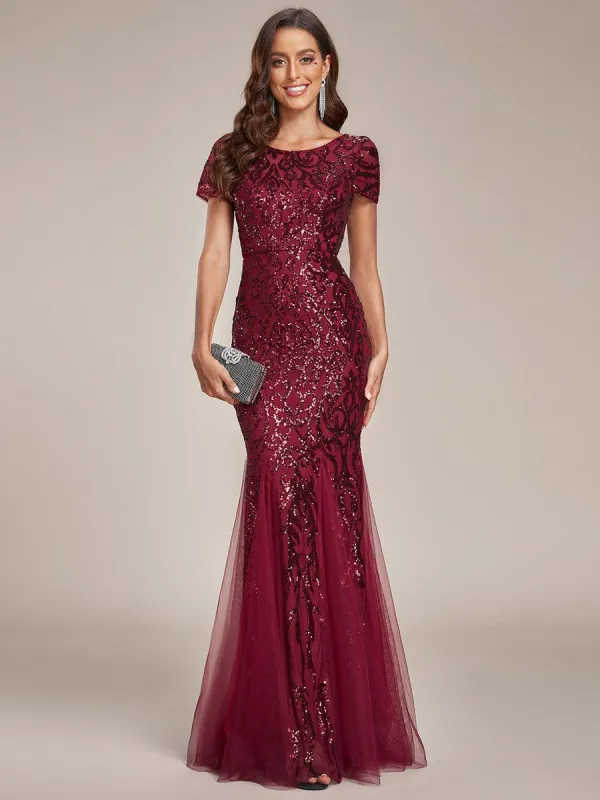 Luxurious Sequin Bodycon Round Neckline Mermaid Evening Dress sold by Ever Pretty