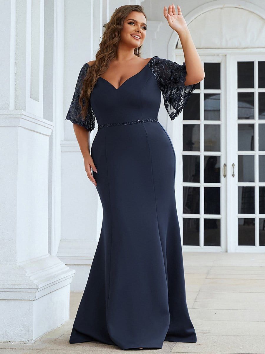 Plus Size V Neck Elegant Long Formal Dresses sold by Ever Pretty product image thumbnail 21