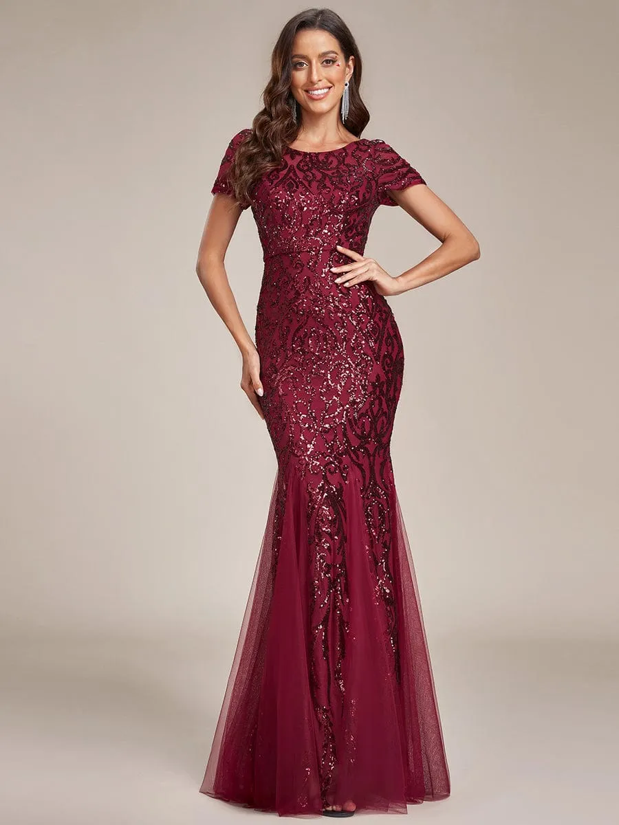 Luxurious Sequin Bodycon Round Neckline Mermaid Evening Dress sold by Ever Pretty product image thumbnail 5