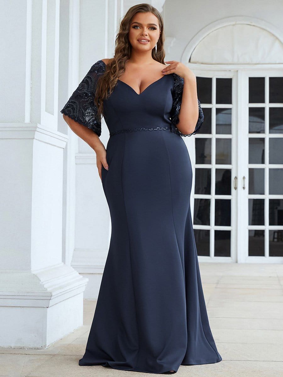 Plus Size V Neck Elegant Long Formal Dresses sold by Ever Pretty product image thumbnail 22