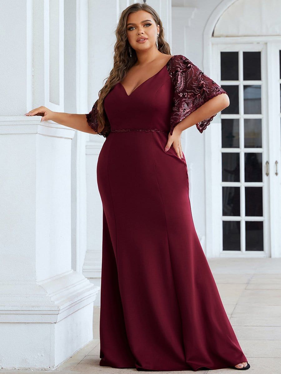 Plus Size V Neck Elegant Long Formal Dresses sold by Ever Pretty product image thumbnail 19