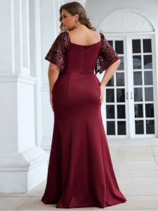 Plus Size V Neck Elegant Long Formal Dresses sold by Ever Pretty