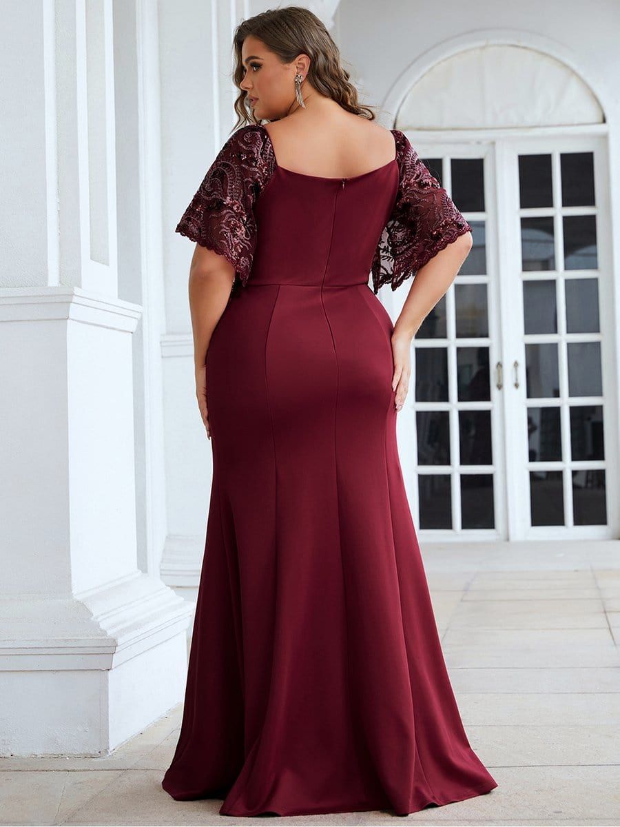 Plus Size V Neck Elegant Long Formal Dresses sold by Ever Pretty product image thumbnail 5