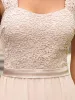 Elegant A Line Long Chiffon Bridesmaid Dress With Lace Bodice sold by Ever Pretty